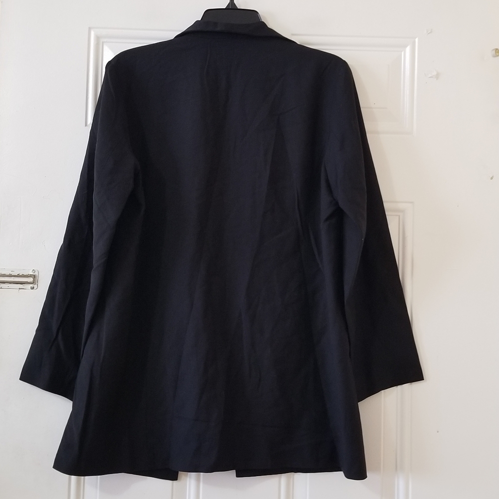 Vintage Eileen Fisher Open Front Black Blazer - Picture 4 of 7